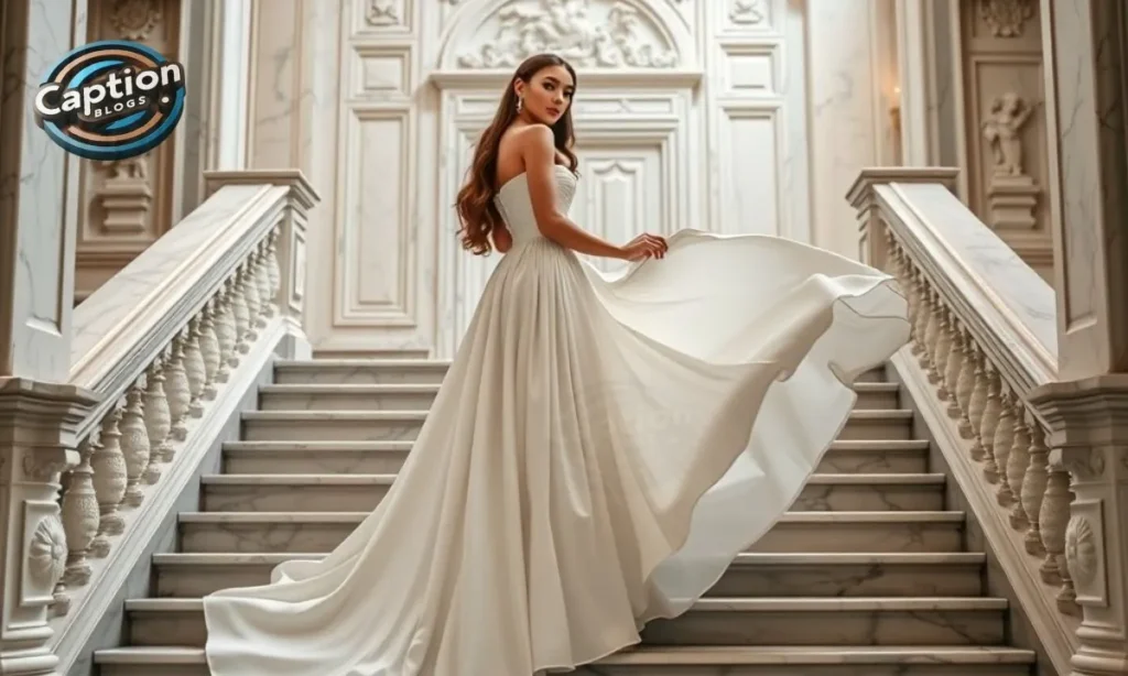 Elegant White Dress Captions