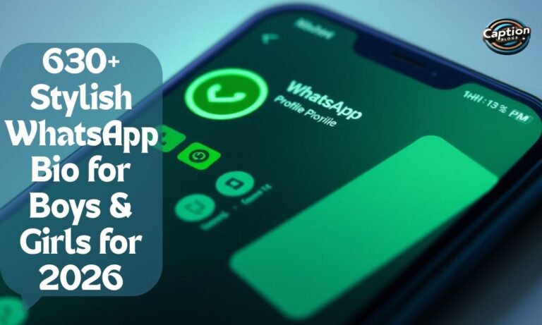 Stylish WhatsApp bio screen with neon glow
