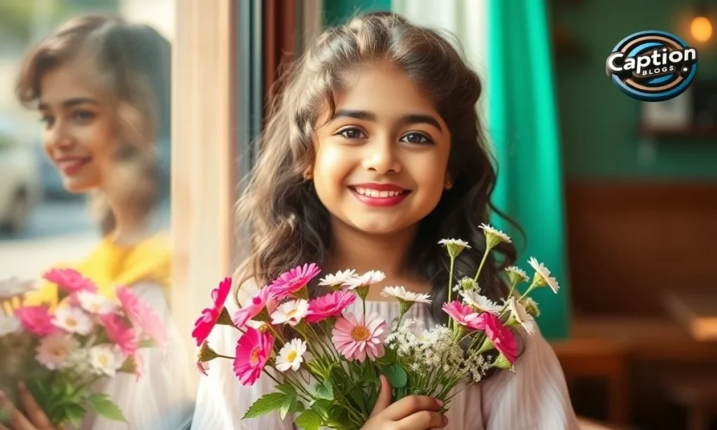 Smiling Marathi girl with cute pastel vibe