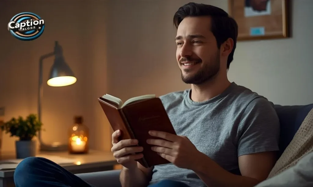 Person writing affirmations in cozy soft light