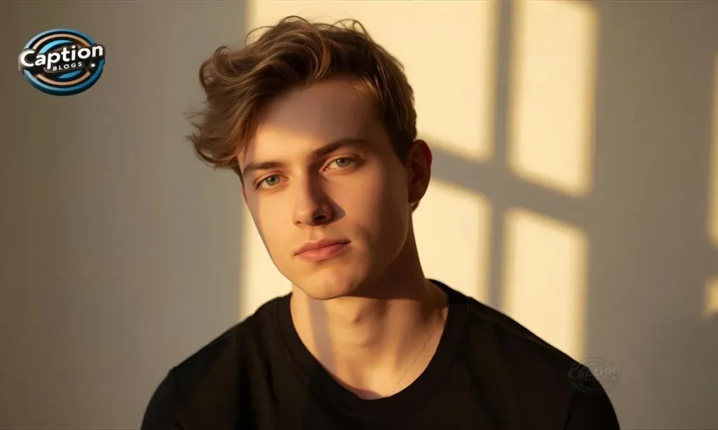 Boy in warm light with calm confident look
