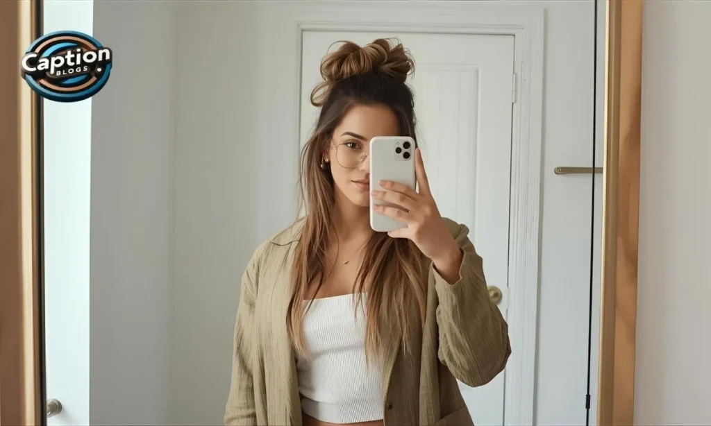 Self-Obsessed Confident mirror selfie with modern decor