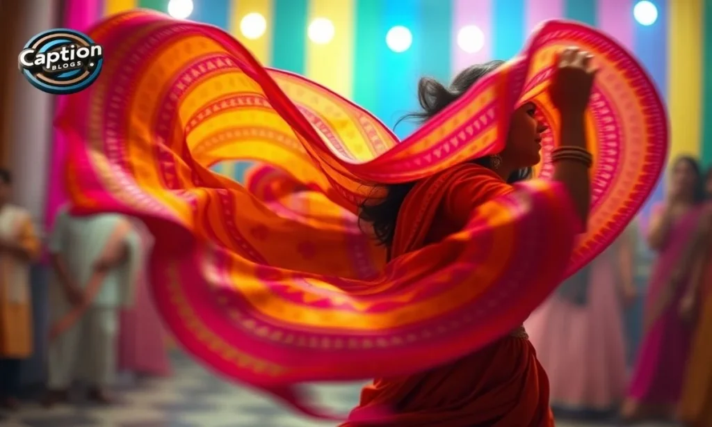 Swirling poshak in trendy reel-style motion