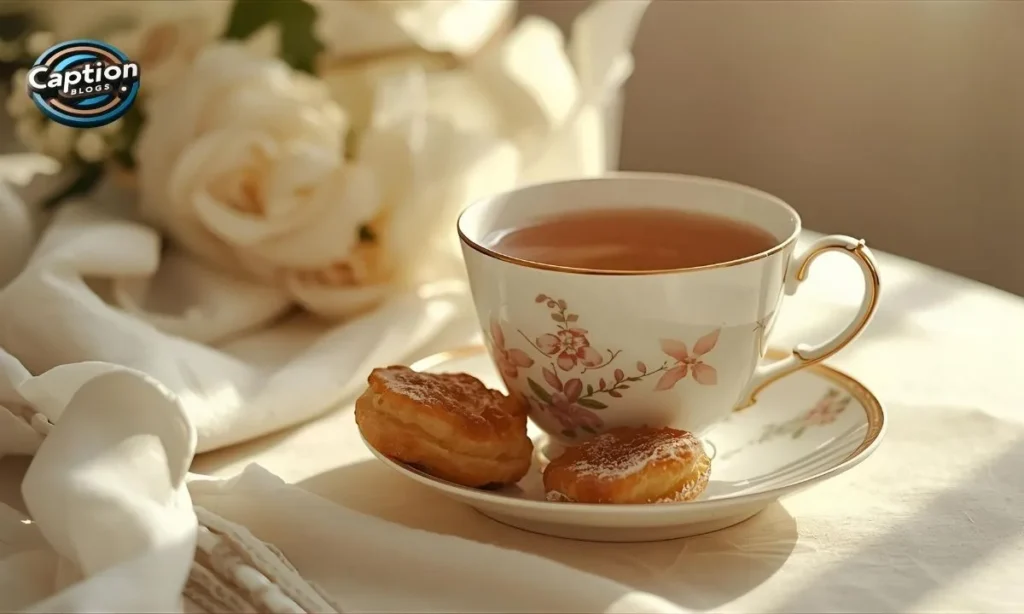 Best Afternoon Tea Captions cozy setup