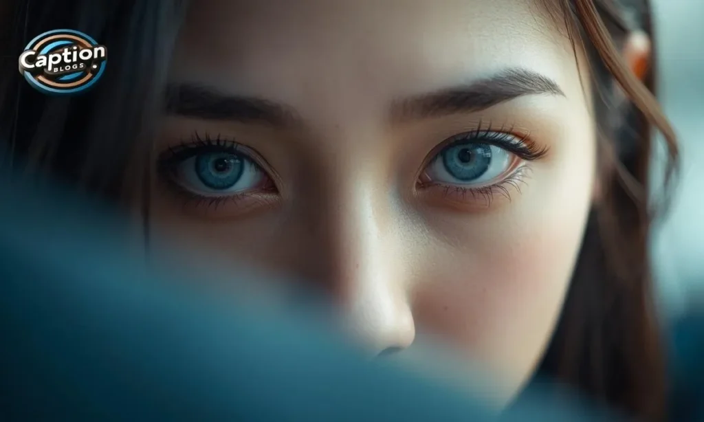 Blue Captions for Instagram highlighting blue eyes