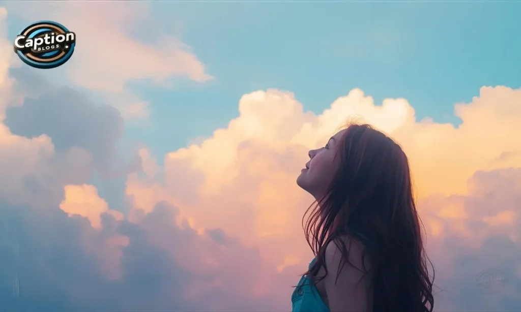 Clouds captions Instagram for girl photo