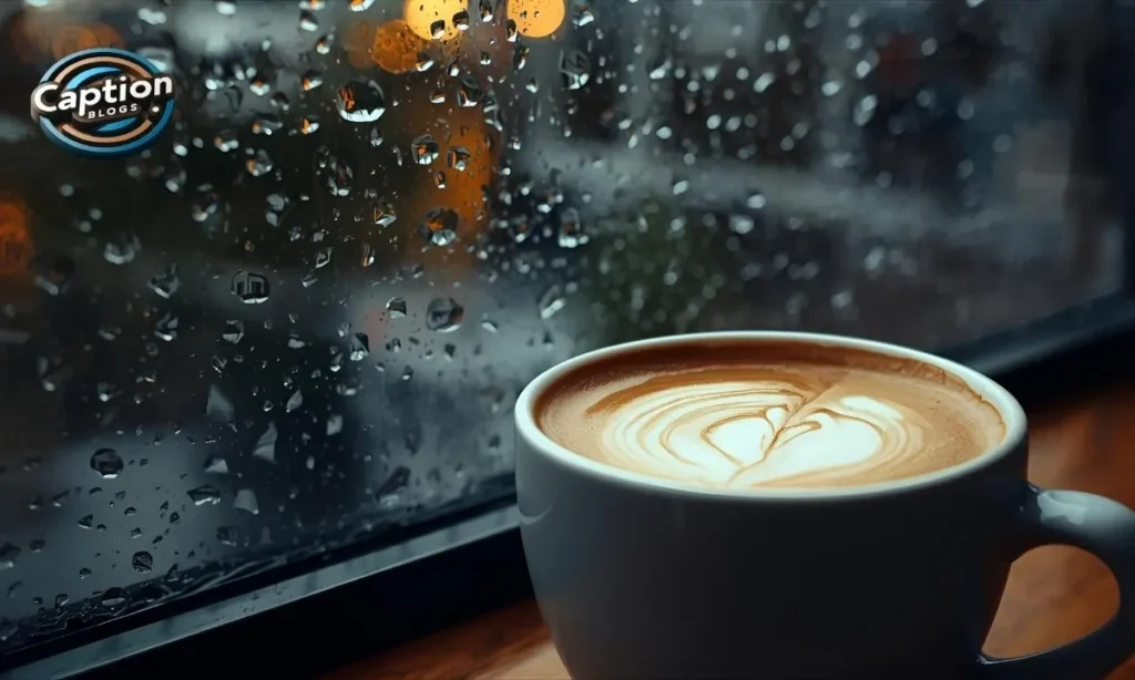 Coffee Rain Captions cozy rainy vibe