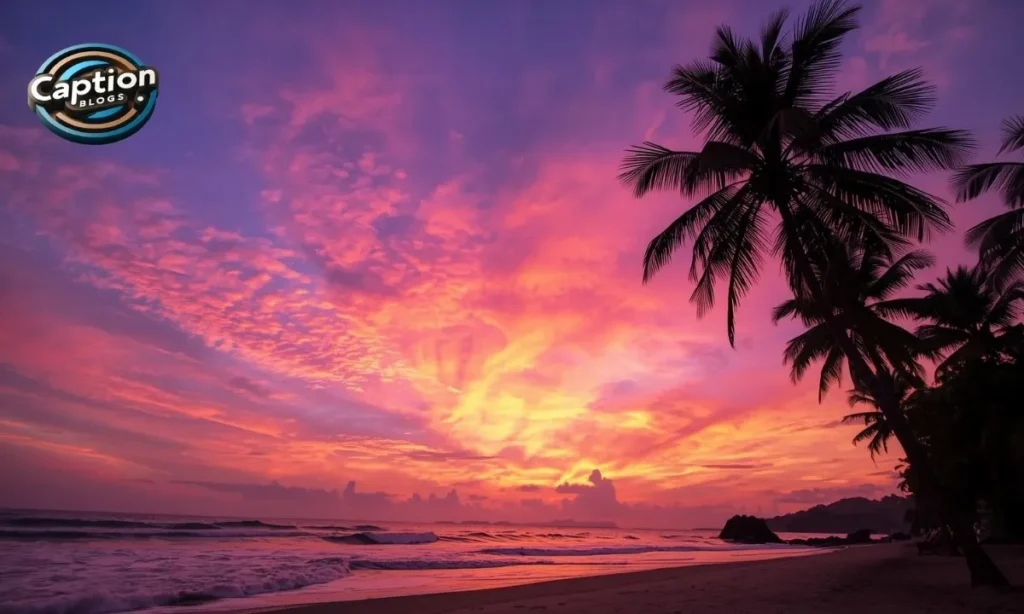 Sunset Captions for Instagram with colorful sky