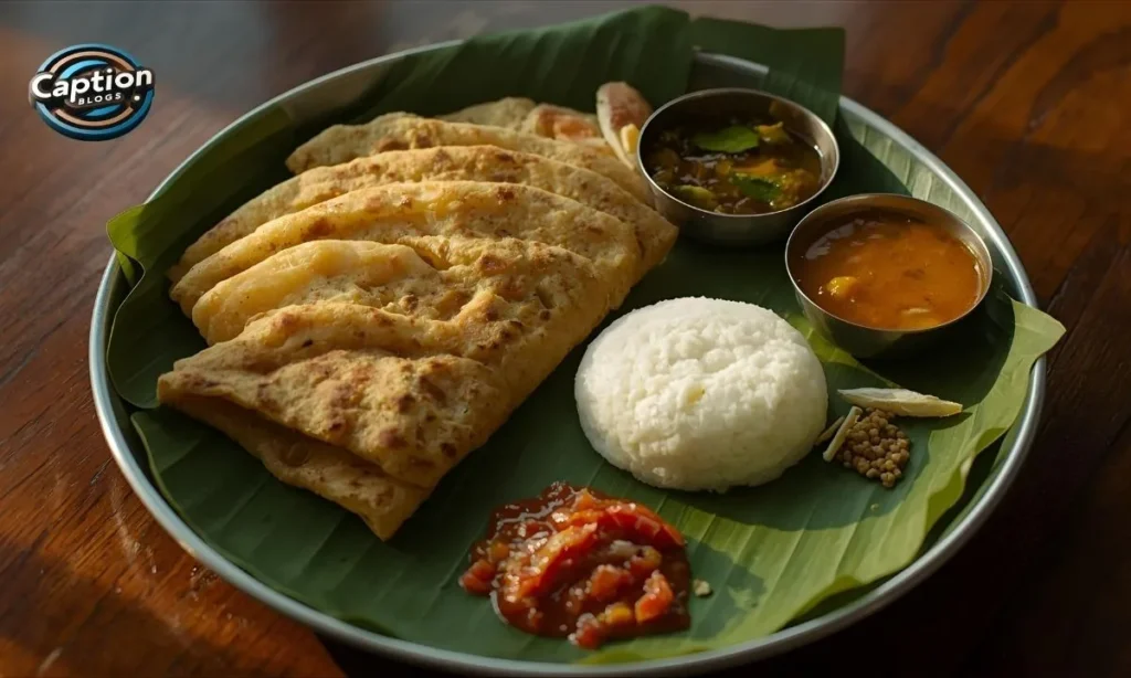Food Tamil captions banana leaf meal