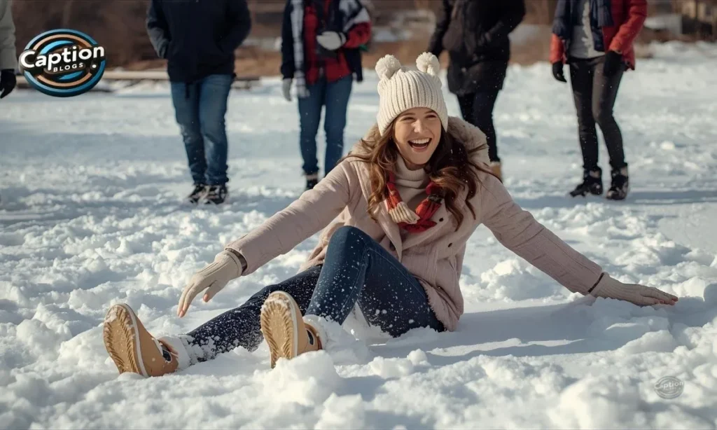 Winter Captions funny snowy moment