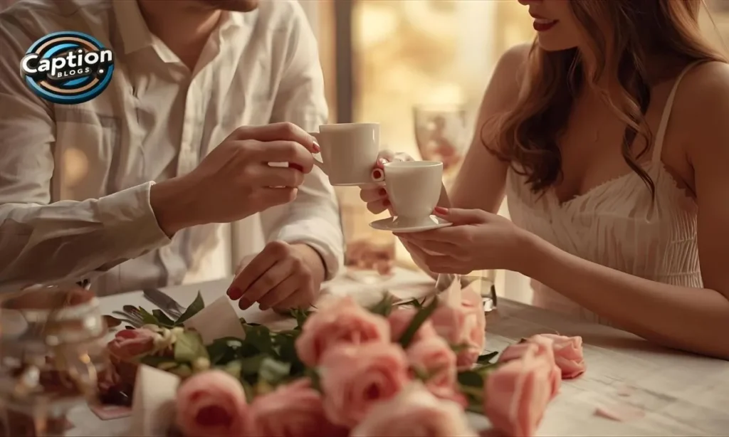 Romantic Afternoon Tea Captions couple