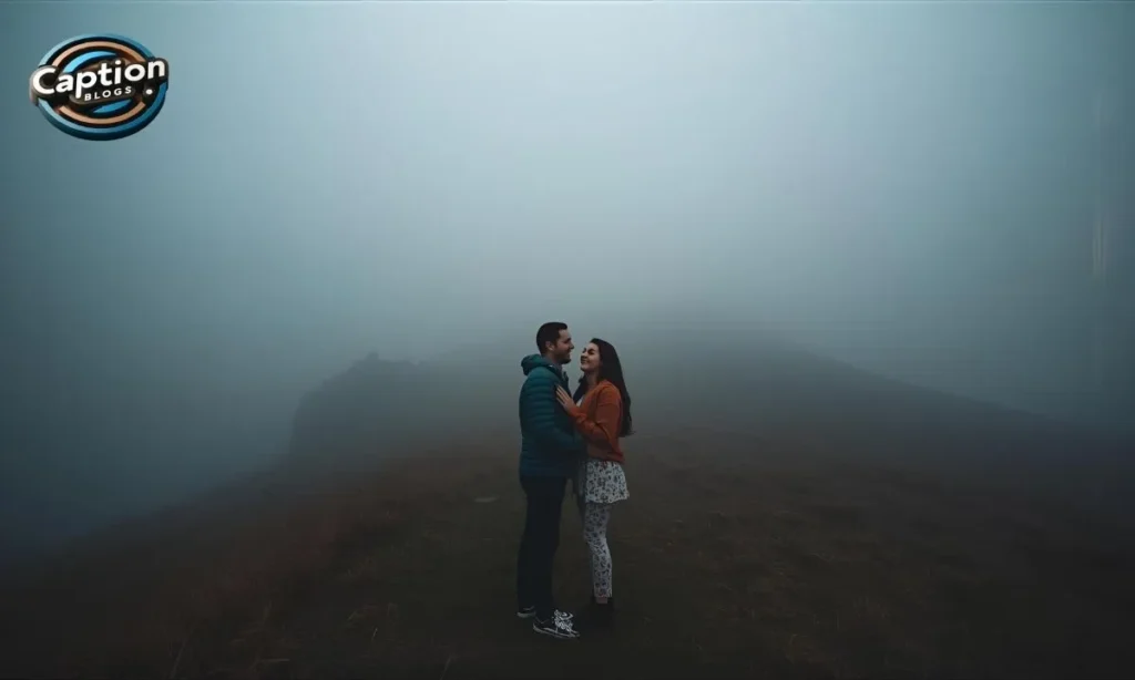 Romantic foggy captions Instagram pic