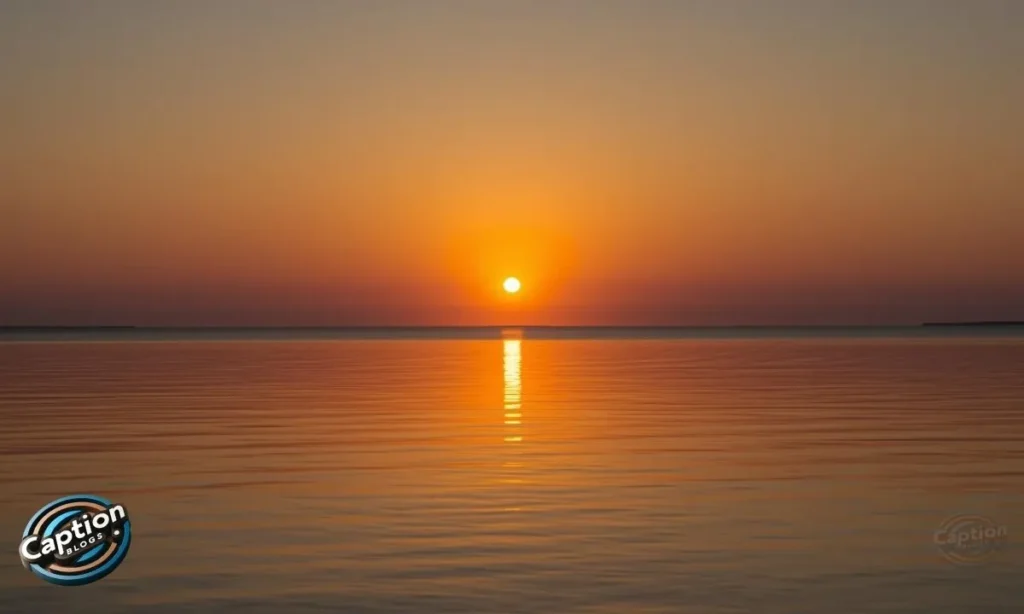 Sunset Captions for Instagram with horizon reflection