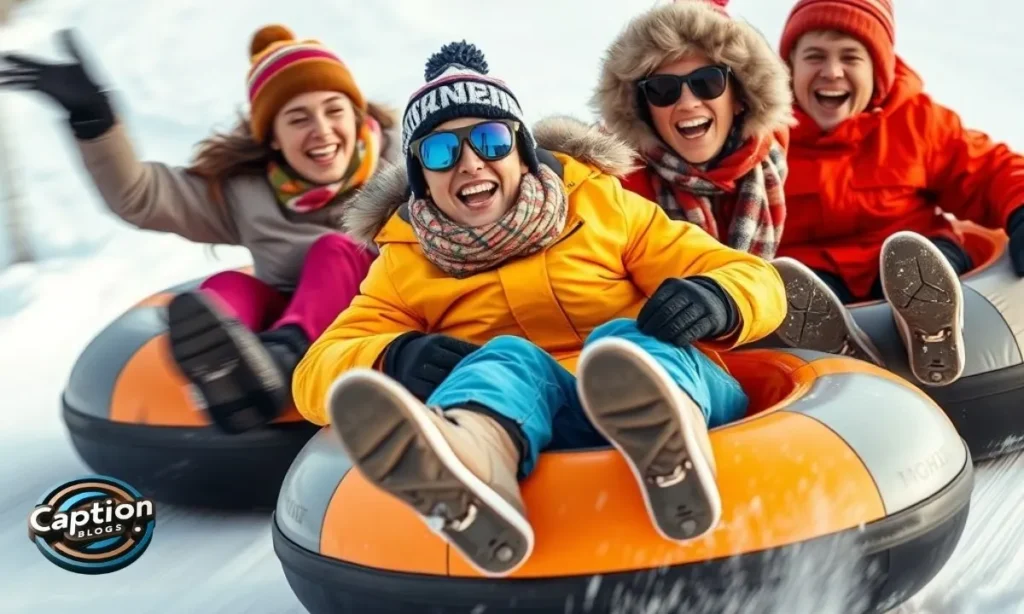Snow Captions for Instagram snow tubing fun